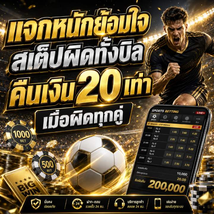 สเต็ปผิดทั้งบิล คืนเงิน 20 เท่า